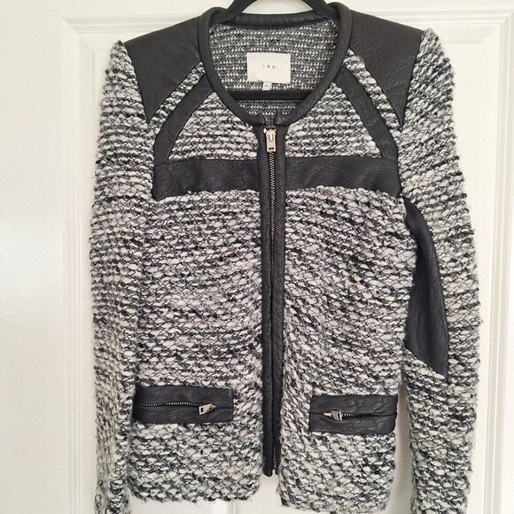 IRO Izzy Jacket Lamb Leather Detail Moto size 40 - Picture 1 of 9